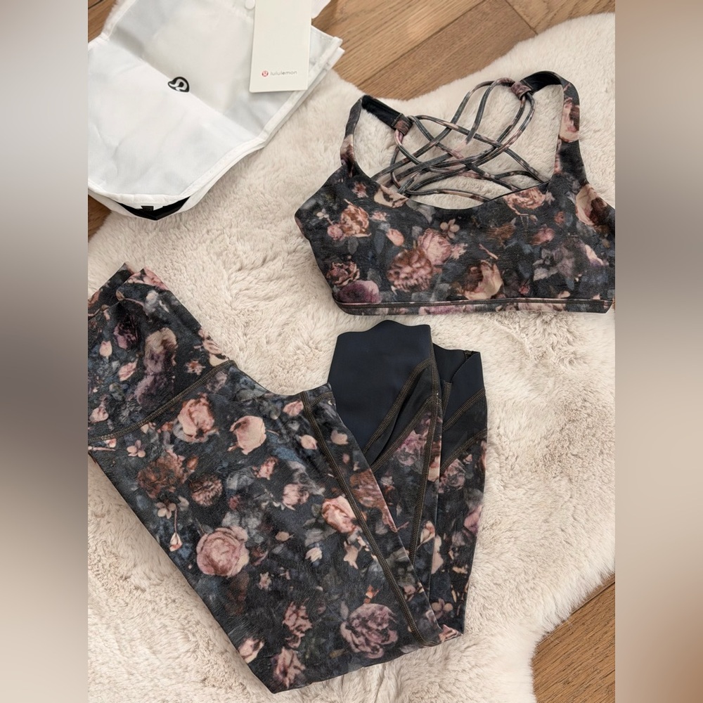 lululemon wonder under legging and bra set